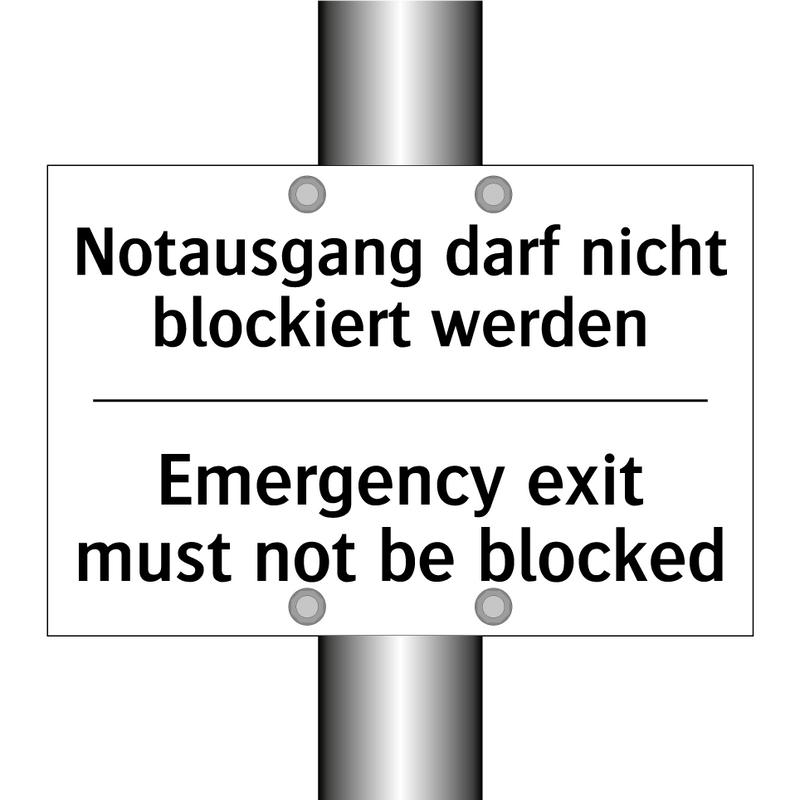 Notausgang darf nicht blockiert /.../ - Emergency exit must not be blocked/.../