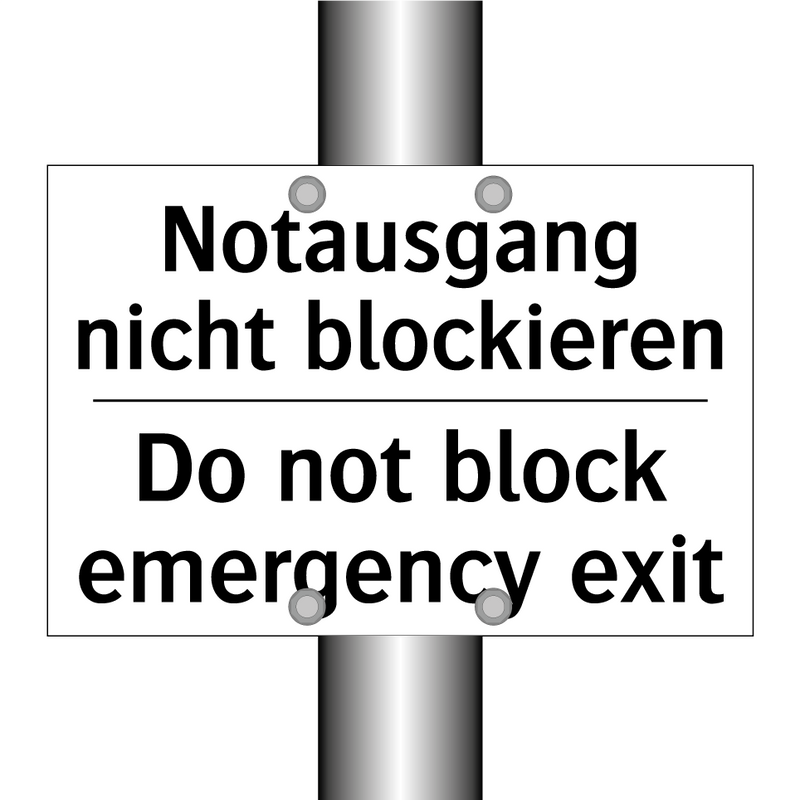 Notausgang nicht blockieren - Do not block emergency exit