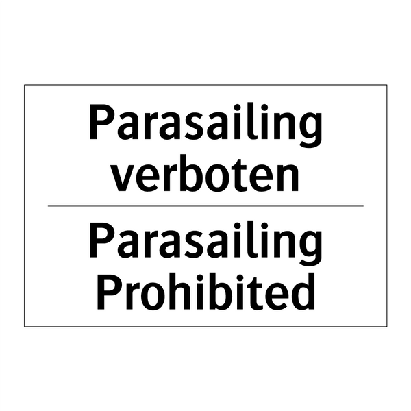 Parasailing verboten - Parasailing Prohibited