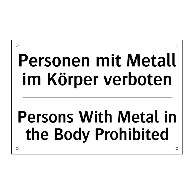 Personen mit Metall im Körper /.../ - Persons With Metal in the Body /.../