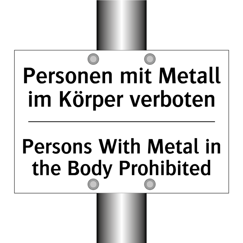 Personen mit Metall im Körper /.../ - Persons With Metal in the Body /.../