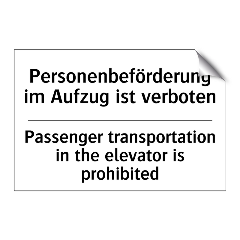 Personenbeförderung im Aufzug /.../ - Passenger transportation in the /.../