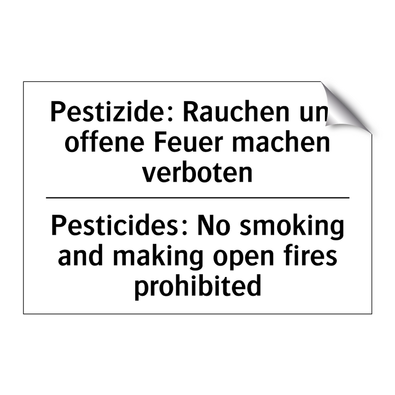 Pestizide: Rauchen und offene /.../ - Pesticides: No smoking and making /.../