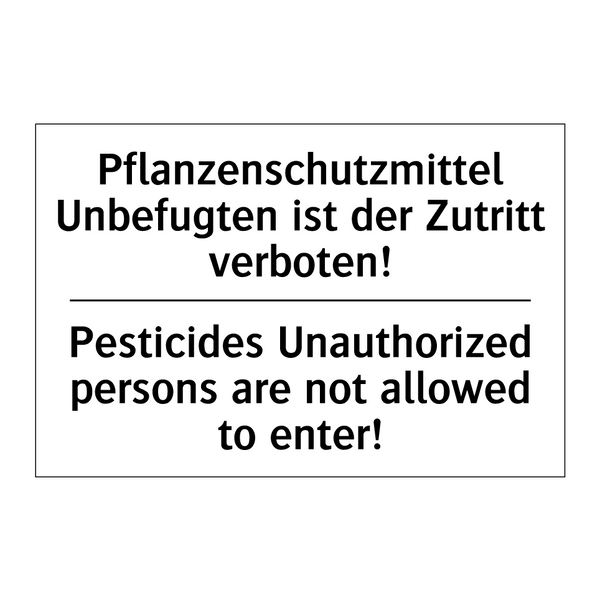Pflanzenschutzmittel Unbefugten /.../ - Pesticides Unauthorized persons /.../
