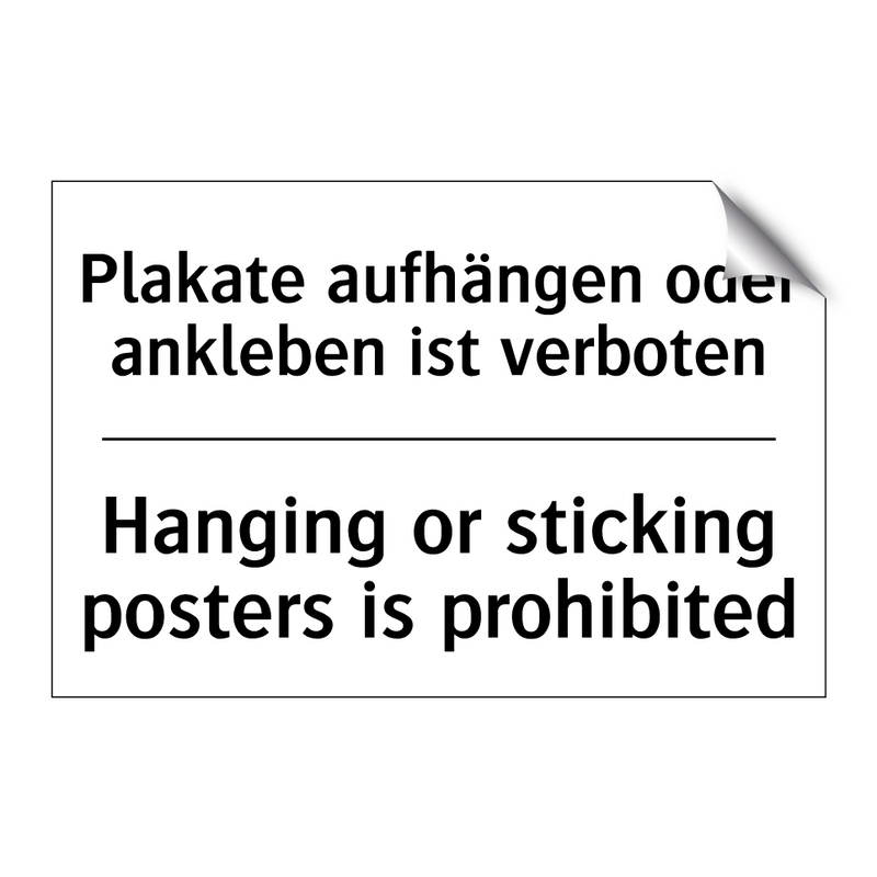 Plakate aufhängen oder ankleben /.../ - Hanging or sticking posters is /.../