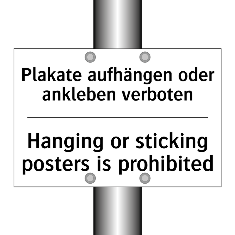 Plakate aufhängen oder ankleben /.../ - Hanging or sticking posters is /.../