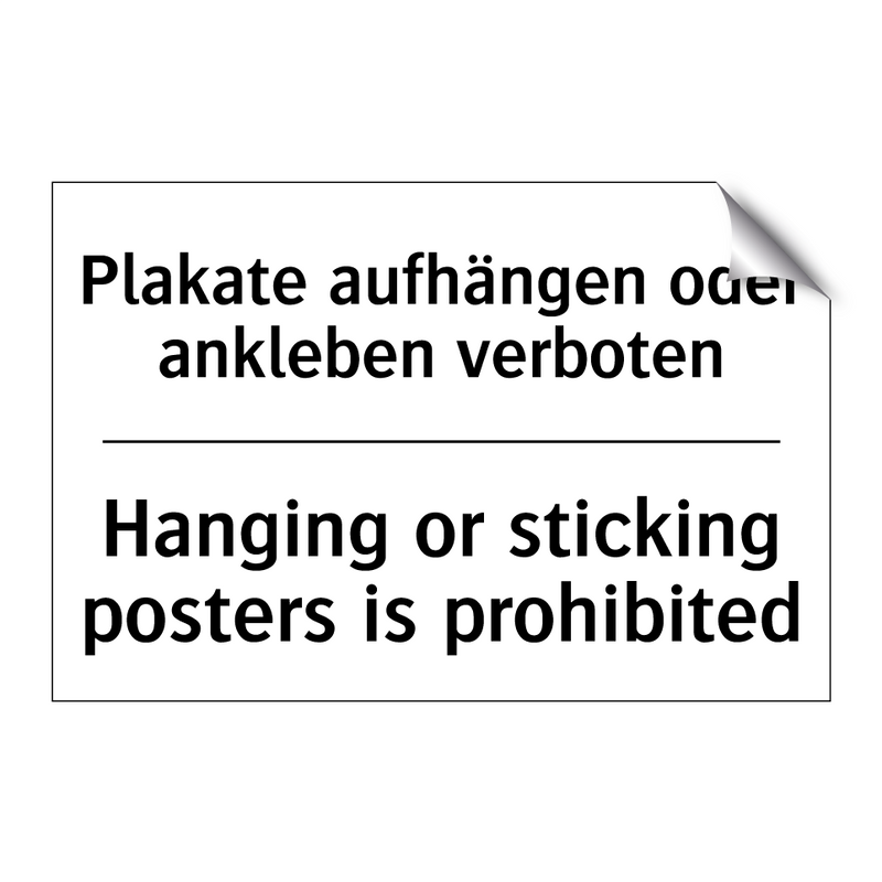 Plakate aufhängen oder ankleben /.../ - Hanging or sticking posters is /.../
