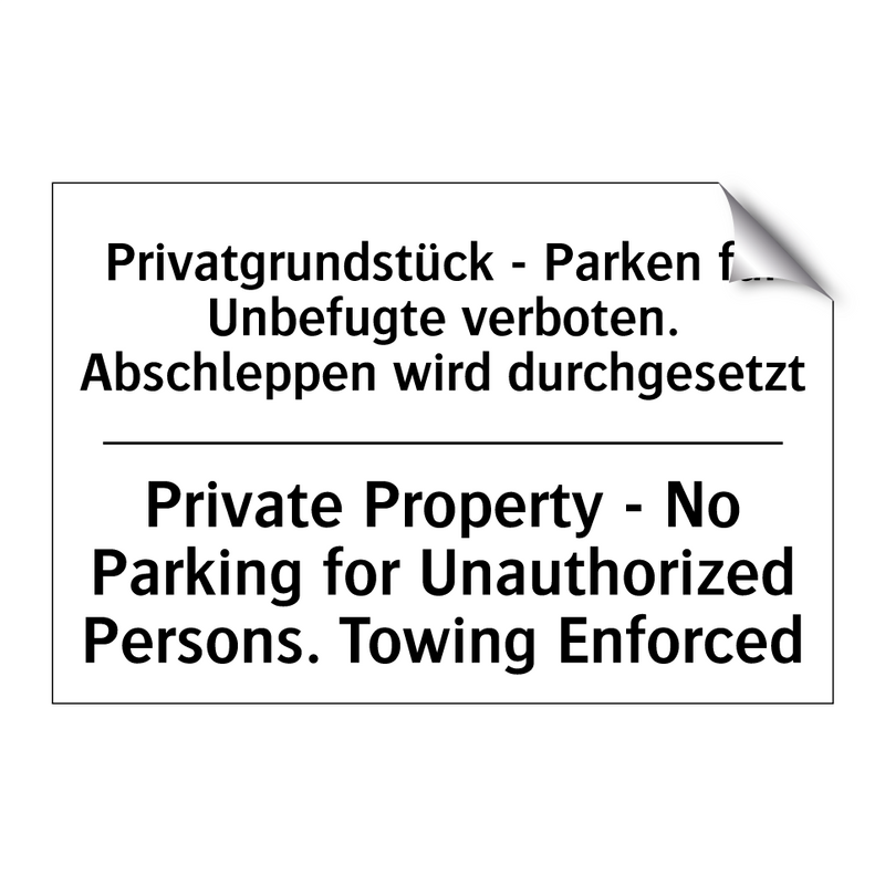 Privatgrundstück - Parken für /.../ - Private Property - No Parking /.../