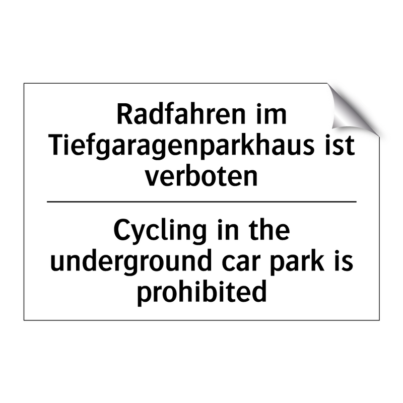 Radfahren im Tiefgaragenparkhaus /.../ - Cycling in the underground car /.../