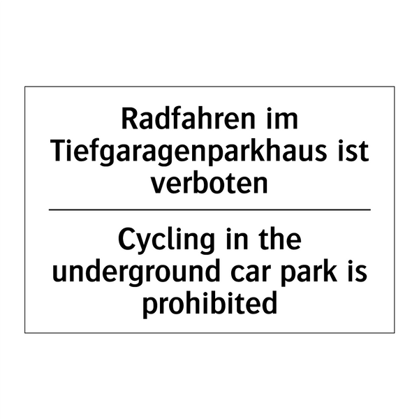 Radfahren im Tiefgaragenparkhaus /.../ - Cycling in the underground car /.../