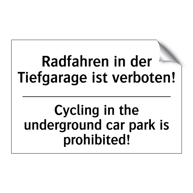 Radfahren in der Tiefgarage ist /.../ - Cycling in the underground car /.../