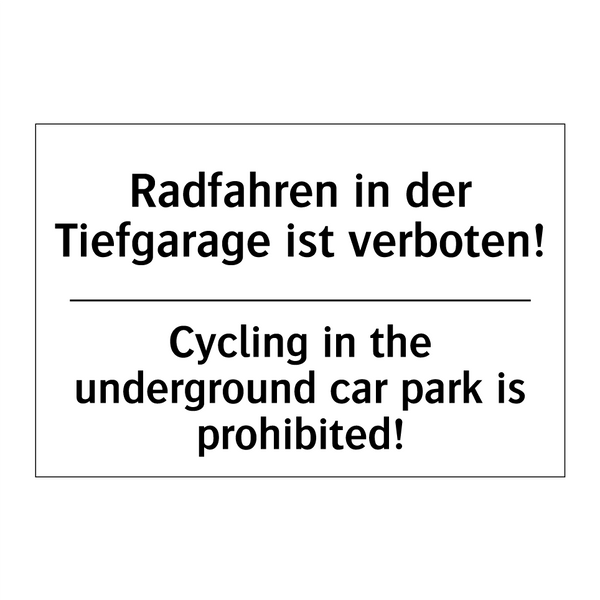 Radfahren in der Tiefgarage ist /.../ - Cycling in the underground car /.../