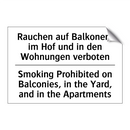Rauchen auf Balkonen, im Hof und /.../ - Smoking Prohibited on Balconies, /.../
