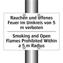 Rauchen und offenes Feuer im Umkreis /.../ - Smoking and Open Flames Prohibited /.../