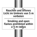 Rauchen und offenes Licht im Umkreis /.../ - Smoking and open flames prohibited /.../