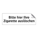 Bitte hier Ihre Zigarette auslöschen