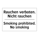 Rauchen verboten. Nicht rauchen/.../ - Smoking prohibited. No smoking