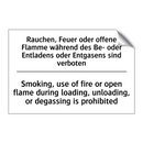 Rauchen, Feuer oder offene Flamme /.../ - Smoking, use of fire or open flame /.../