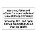 Rauchen, Feuer und offene Flammen /.../ - Smoking, fire, and open flames /.../