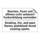 Rauchen, Feuer und offenes Licht /.../ - Smoking, fire, and open flames /.../