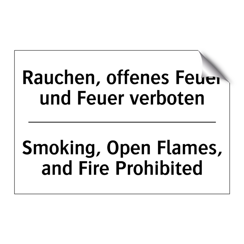 Rauchen, offenes Feuer und Feuer /.../ - Smoking, Open Flames, and Fire /.../