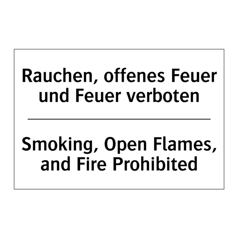 Rauchen, offenes Feuer und Feuer /.../ - Smoking, Open Flames, and Fire /.../