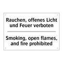 Rauchen, offenes Licht und Feuer /.../ - Smoking, open flames, and fire /.../