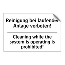 Reinigung bei laufender Anlage /.../ - Cleaning while the system is operating /.../