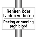 Rennen oder Laufen verboten - Racing or running prohibited