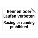 Rennen oder Laufen verboten - Racing or running prohibited