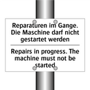 Reparaturen im Gange. Die Maschine /.../ - Repairs in progress. The machine /.../