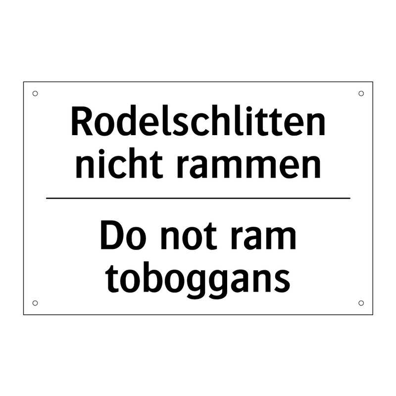 Rodelschlitten nicht rammen - Do not ram toboggans