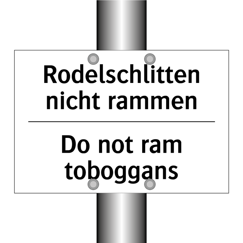 Rodelschlitten nicht rammen - Do not ram toboggans