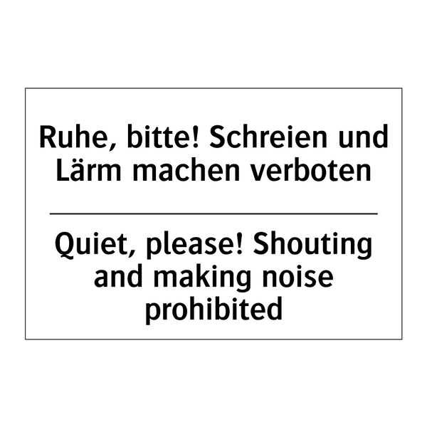 Ruhe, bitte! Schreien und Lärm /.../ - Quiet, please! Shouting and making /.../