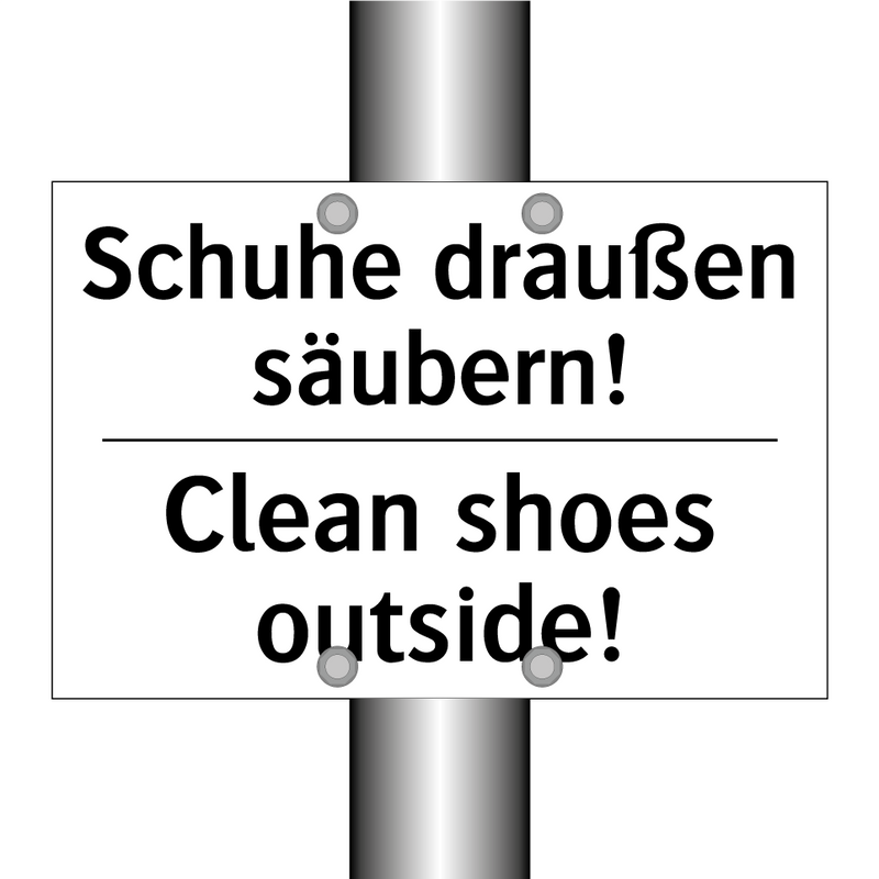 Schuhe draußen säubern! - Clean shoes outside!