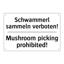 Schwammerl sammeln verboten! - Mushroom picking prohibited!