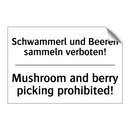 Schwammerl und Beeren sammeln /.../ - Mushroom and berry picking prohibited!/.../