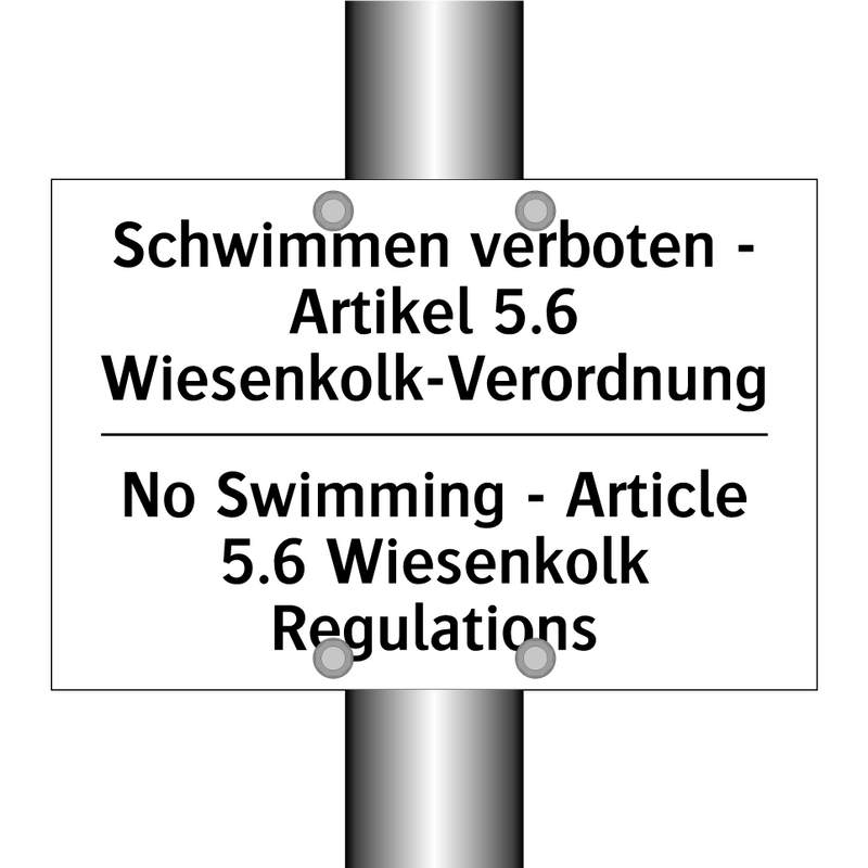 Schwimmen verboten - Artikel 5.6 /.../ - No Swimming - Article 5.6 Wiesenkolk /.../