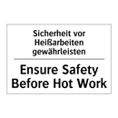 Sicherheit vor Heißarbeiten gewährleisten/.../ - Ensure Safety Before Hot Work