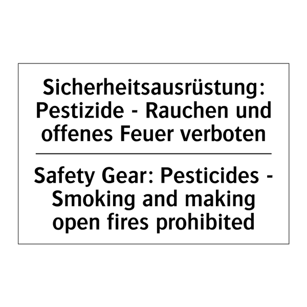 Sicherheitsausrüstung: Pestizide /.../ - Safety Gear: Pesticides - Smoking /.../