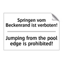Springen vom Beckenrand ist verboten!/.../ - Jumping from the pool edge is /.../