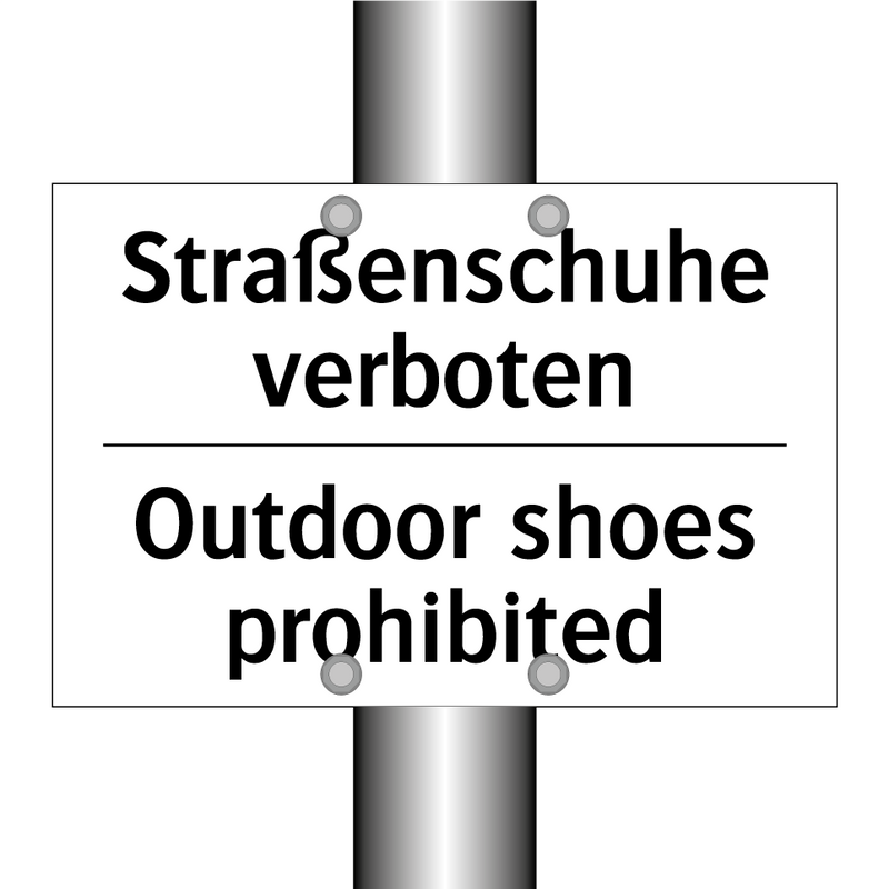 Straßenschuhe verboten - Outdoor shoes prohibited