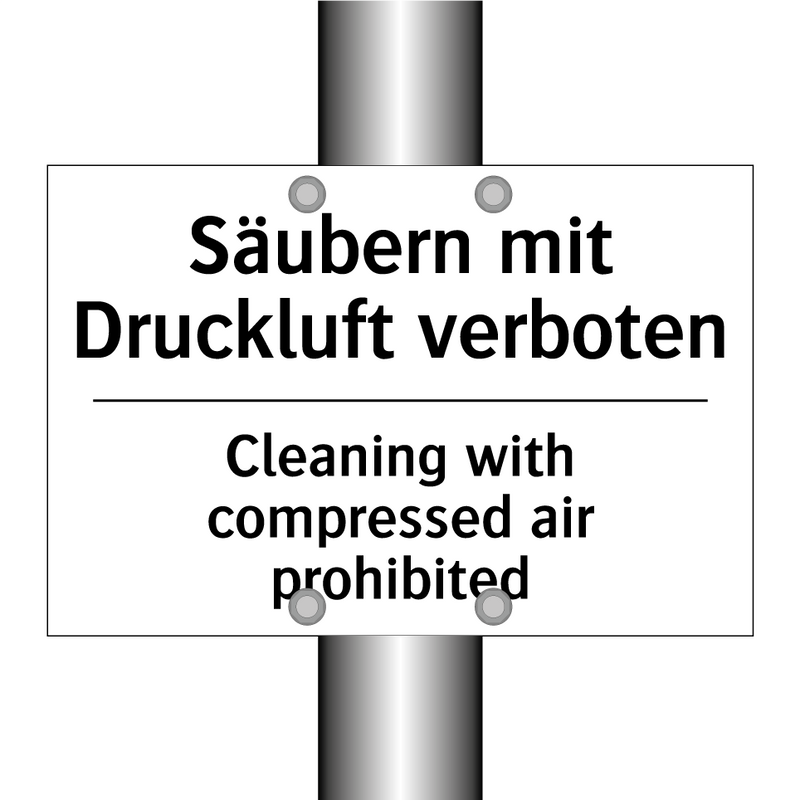 Säubern mit Druckluft verboten - Cleaning with compressed air prohibited/.../