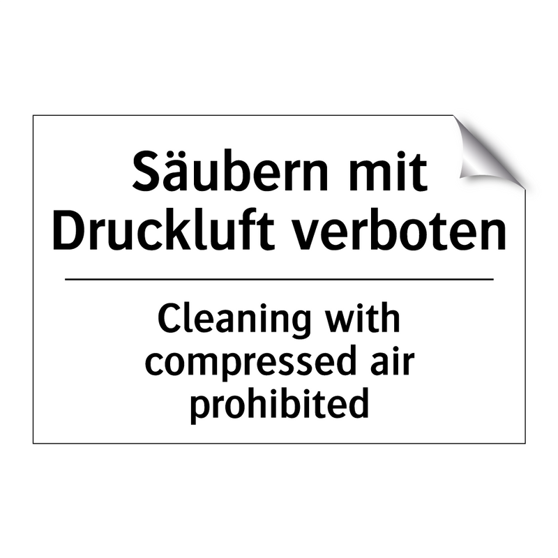 Säubern mit Druckluft verboten - Cleaning with compressed air prohibited/.../