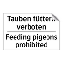 Tauben füttern verboten - Feeding pigeons prohibited