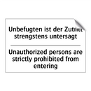 Unbefugten ist der Zutritt strengstens /.../ - Unauthorized persons are strictly /.../