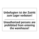 Unbefugten ist der Zutritt zum /.../ - Unauthorized persons are prohibited /.../