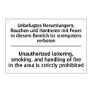 Unbefugtes Herumlungern, Rauchen /.../ - Unauthorized loitering, smoking, /.../