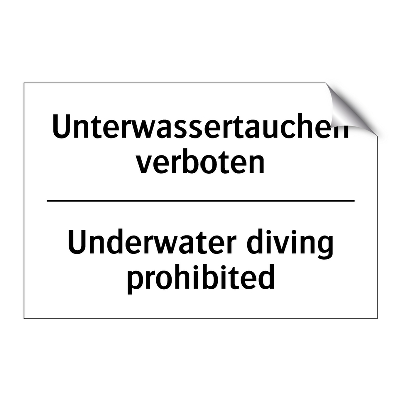 Unterwassertauchen verboten - Underwater diving prohibited