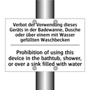 Verbot der Verwendung dieses Geräts /.../ - Prohibition of using this device /.../